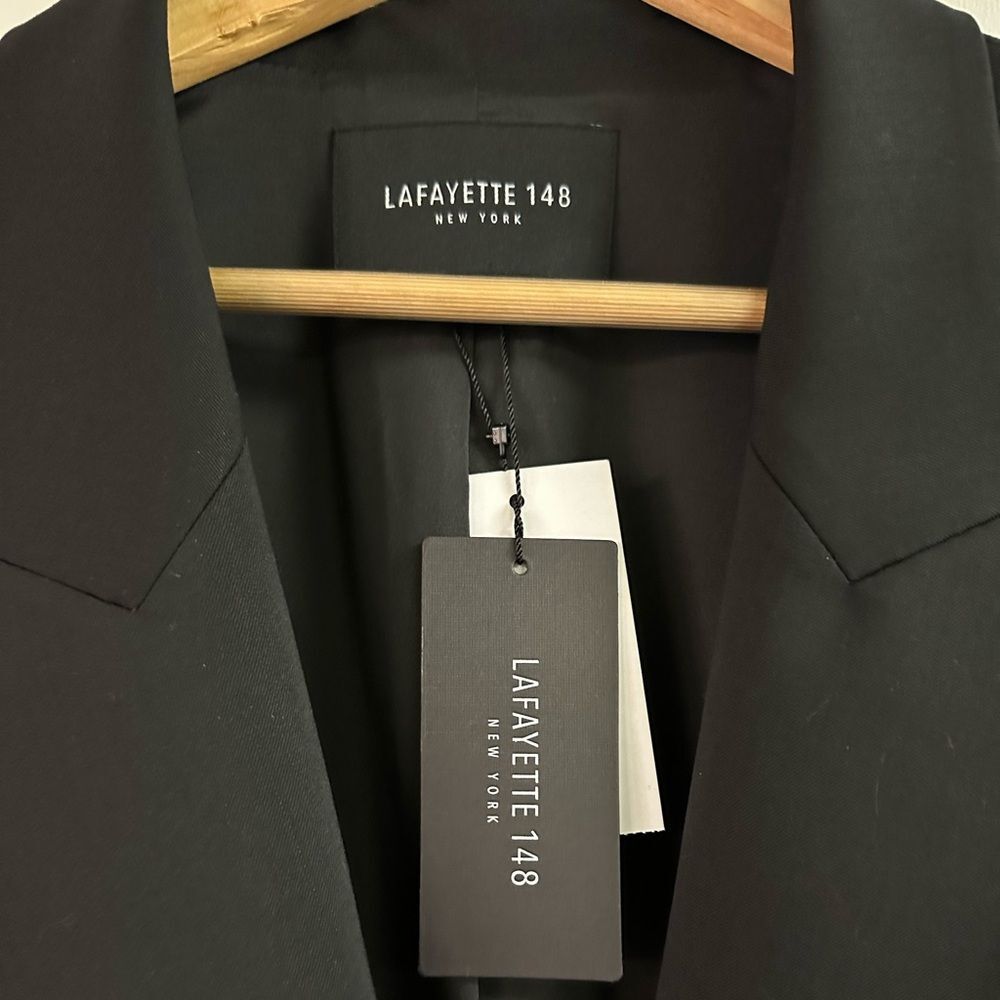 NWT Lafayette 148 New York Black Wool Stretch Blazer Sport Coat Plus Size 22W - Picture 3 of 6